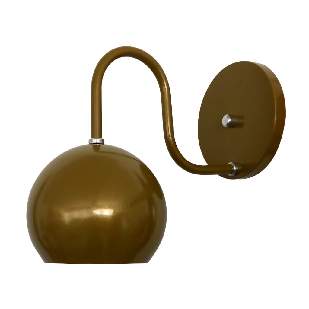 Arandela de Parede Colonial Retrô Cúpula Bolinha - Soquete E-27 – Abf Luminárias:dourado - 2