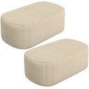 Ver imagem 1 de Kit 02 Puffs Decorativo Orgânico para Living Quarto 100cm Doha W01 Linho Palha - Lyam Decor