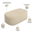 Ver imagem 4 de Kit 02 Puffs Decorativo Orgânico para Living Quarto 100cm Doha W01 Linho Palha - Lyam Decor