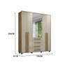 Guarda-roupa Casal com Espelho 5 Portas 3 Gavetas Las Vegas Iii Cinamomo/off White – Rv Móveis - 5