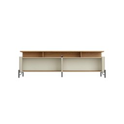 Rack para Sala com Portas Brise 180cm Pés em Metal 100% Mdf Cor:louro e Luna com Preto - 4