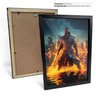 Quadro Gamer Ninja Dark Fogo Moldura e Vidro Preta - 5