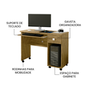 Ver imagem 3 de Escrivaninha Mesa de Computador Escritório Office com Gaveta