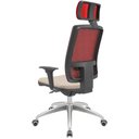 Ver imagem 3 de Cadeira Office Brizza Tela Vermelha com Encosto Assento Poliéster Fendi Autocompensador 126cm -