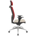 Ver imagem 2 de Cadeira Office Brizza Tela Vermelha com Encosto Assento Poliéster Fendi Autocompensador 126cm -