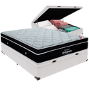 Ver imagem 1 de Cama Box Baú Airtech Antares Casal + Colchão de Molas Ensacadas - Ortobom - Spring - 138x188x67cm