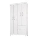Ver imagem 4 de Cômoda London e Guarda Roupa Solteiro Lótus Branco Flex - Demóbile
