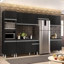 Ver imagem 1 de Cozinha Modulada 6 Módulos Composição 8 Preto - Lumil Móveis