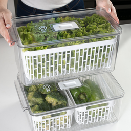 Organizador de Geladeira em Acrílico Cesto Organizador Dry Multiuso Verduras Legumes Frutas 6 Litros - 2 Organizador de Geladeira em Acrílico Cesto Organizador Dry Multiuso Verduras Legumes Frutas 6 Litros - 2