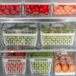 Organizador de Geladeira em Acrílico Cesto Organizador Dry Multiuso Verduras Legumes Frutas 6 Litros - 3 Organizador de Geladeira em Acrílico Cesto Organizador Dry Multiuso Verduras Legumes Frutas 6 Litros - 3
