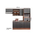 Ver imagem 2 de Cozinha Completa Bella 4 Peças (2aéreos+1balcão+1torrequente) C4p197 Nogal/cinza - Carraro