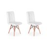 Kit 2 Cadeiras Eiffel Gomos Estofada Base Madeira Branca - 1