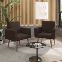 Ver imagem 5 de Kit 3 Poltronas Nina Clássico: Suede/marrom