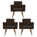 Ver imagem 1 de Kit 3 Poltronas Nina Clássico: Suede/marrom