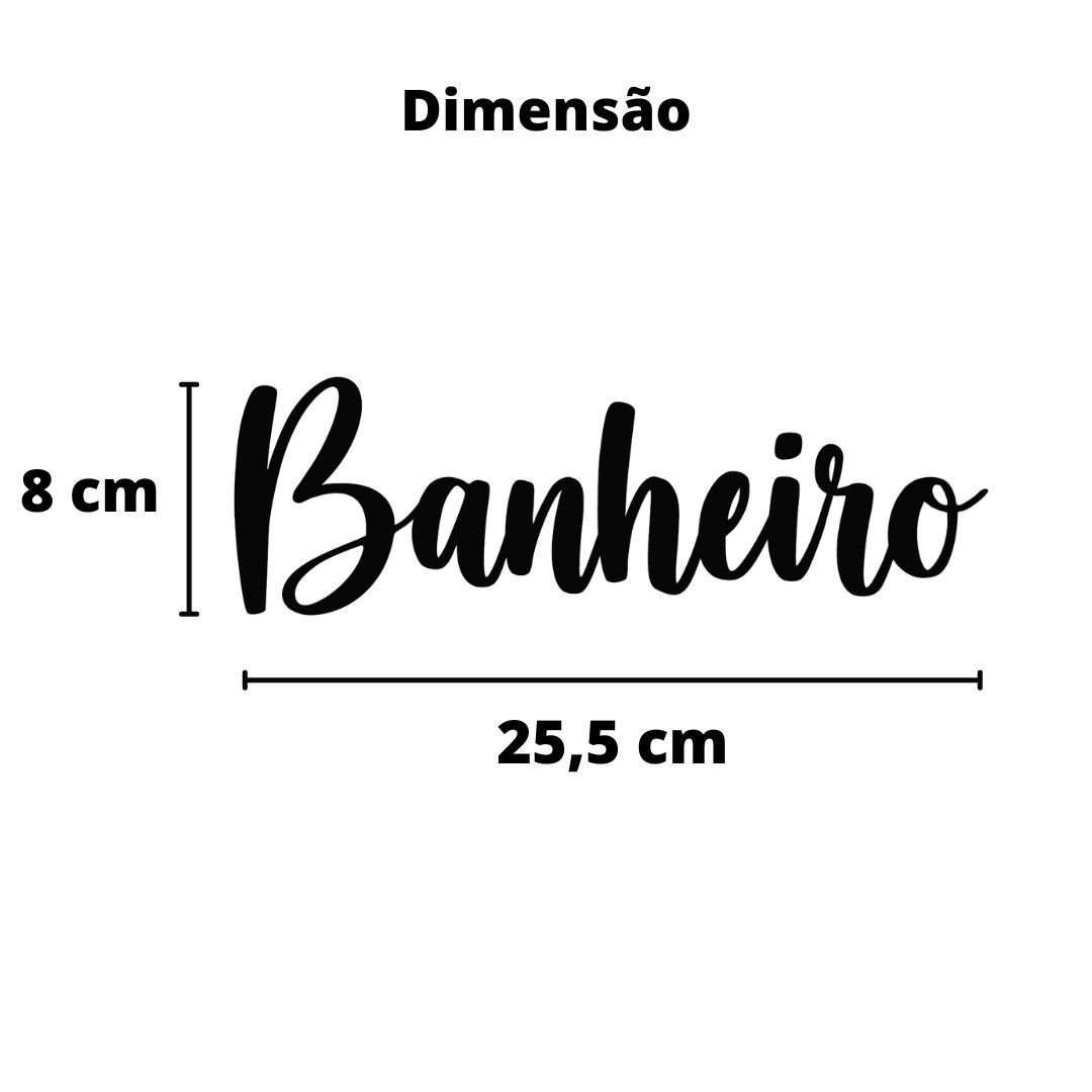 Adorno Banheiro / Placa De Sinalização , Quadro Decorativo, lettering - 25cm - Toque 3D:Preto - 4