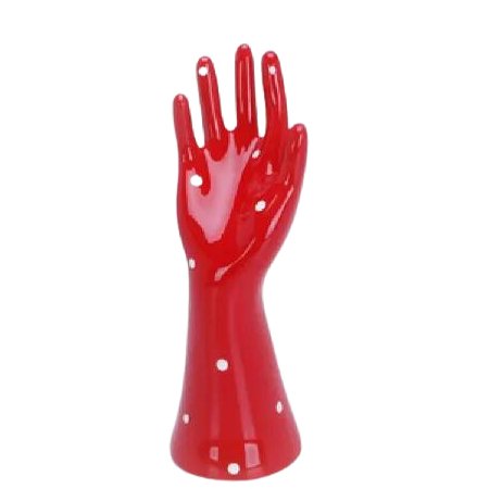 Mão Porta Anel Cerâmica:azul Bebe - 3