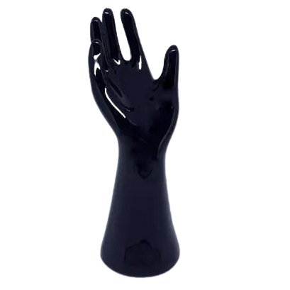 Mão Porta Anel Cerâmica:azul Bebe - 5