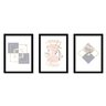 Kit 3 Quadros com Moldura Total Geometric Preto - 2