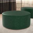 Ver imagem 1 de Puff Redondo Orgânico para Living 90cm Lola W01 Couríssimo Verde - Lyam Decor