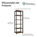 Ver imagem 4 de Estante Armário Multiuso para Escritório 59cm 5 Prateleiras Rustic/preto Madesa Preto/rustic