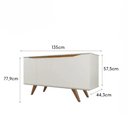 Ver imagem 6 de Buffet Aparador Olive 1,35 4 Portas Off White/natural
