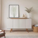 Ver imagem 2 de Buffet Aparador Olive 1,35 4 Portas Off White/natural