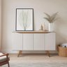 Buffet Aparador Olive 1,35 4 Portas Off White/natural - 2