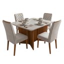 Ver imagem 1 de Conjunto Sala de Jantar Mesa 1,20m com Vidro Montreal 4 Cadeiras Bele