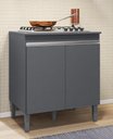 Ver imagem 1 de Balcão para Cooktop Andréia 2 Portas Cinza Fosco Ajl