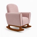 Ver imagem 7 de Poltrona Amamentação Nuvem Base Balanço com Puff Suede:Suede Rose