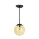 Ver imagem 1 de Pendente Globo Esfera de Vidro Âmbar 20cm - Preto
