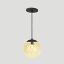 Ver imagem 2 de Pendente Globo Esfera de Vidro Âmbar 20cm - Preto