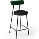 Ver imagem 1 de Banqueta Baixa Cozinha Sala Jantar Bancada Milão L02 Facto Verde Musgo Preto - lyam decor Lyam Decor