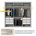 Ver imagem 6 de Guarda Roupa Casal 6 Portas 6 Gavetas 201cm Dubai Yescasa Branco/Neve