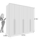 Ver imagem 3 de Guarda Roupa Casal 6 Portas 6 Gavetas 201cm Dubai Yescasa Branco/Neve