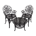 Ver imagem 1 de Conjunto de Mesa para Jardim com 2 Poltronas e Mesa Baixa Jardim Preto Fosco em Alumínio Fundido Uni