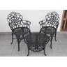 Conjunto de Mesa para Jardim com 2 Poltronas e Mesa Baixa Jardim Preto Fosco em Alumínio Fundido Uni - 2