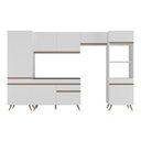 Ver imagem 7 de Armário Cozinha Modulada Completa 314cm com Balcão Veneza Multimóveis Mp3756 Branco/dourado