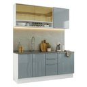 Ver imagem 2 de Armário de Cozinha Compacta 180 X 60 cm Branco/Cinza Lux Madesa 05