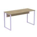 Ver imagem 1 de Mesa Escritório P25 Tub Pandin 120 Cm (larg) Tampo Mdp Noce Naturalle Pé Aço Tubular Lilás