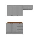 Ver imagem 5 de Kit Cozinha Modulada 4 Peças Americana 2 Aéreos + 1 Balcão + 1 Complemento Cz149 Cinza