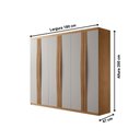 Ver imagem 3 de Guarda Roupa de Casal 6 Portas 2 Gavetas Grecia Rufato Móveis Naturalle/off White