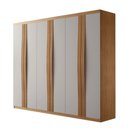 Ver imagem 1 de Guarda Roupa de Casal 6 Portas 2 Gavetas Grecia Rufato Móveis Naturalle/off White