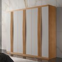 Ver imagem 2 de Guarda Roupa de Casal 6 Portas 2 Gavetas Grecia Rufato Móveis Naturalle/off White