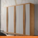 Ver imagem 5 de Guarda Roupa de Casal 6 Portas 2 Gavetas Grecia Rufato Móveis Naturalle/off White