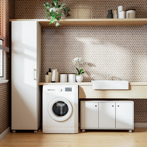 Conjunto para Lavanderia 2 Peças 4 Portas Branco
