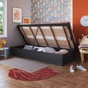Ver imagem 4 de Cama de Solteiro com Baú para Colchão 188x78cm Multimóveis Cr40126 Grafite