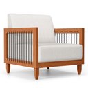 Ver imagem 1 de Poltrona Decorativa Varanda Samoa Madeira Maciça com Cordas Náutica Linho Natural - Desk Design