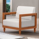 Ver imagem 2 de Poltrona Decorativa Varanda Samoa Madeira Maciça com Cordas Náutica Linho Natural - Desk Design
