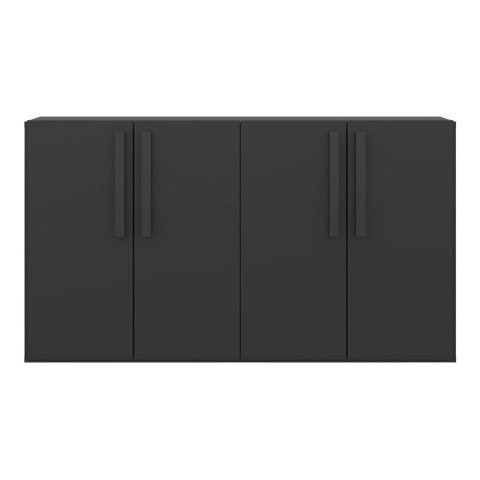 Aparador Buffet 4 Portas Suspenso Viena V3605 Preto Preto